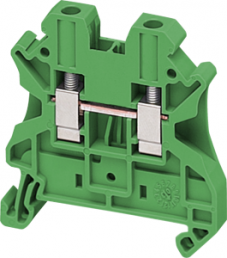 Terminal block, 2 pole, 0.2-4.0 mm², clamping points: 2, green, screw connection, 32 A