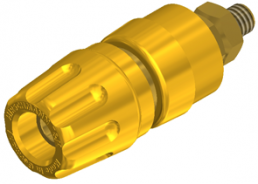 Pole terminal, 4 mm, yellow, 30 VAC/60 VDC, 35 A, screw connection, gold-plated, PKI 10 A GE AU