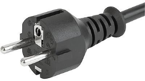 Device connection line, Europe, plug type E + F, straight on C13 jack, straight, H05VV-F3G1.0mm², black, 4 m