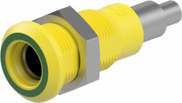 4 mm socket, solder connection, mounting Ø 8.1 mm, yellow/green, 64.3042-20