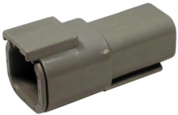 Connector, 4 pole, straight, 2 rows, gray, DTM04-4P