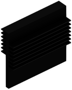 Extruded heatsink, 50 x 45 x 13 mm, 7.8 K/W, black anodized