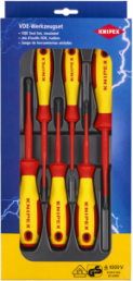 VDE screwdriver kit, PH1, PH2, PZ1, PZ2, 2.5 mm, 4 mm, Phillips/Pozidriv/slotted, 00 20 12 V04