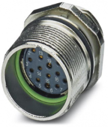 Socket, 19 pole, crimp connection, screw locking, straight, 1624019