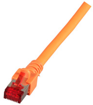 Patch cable, RJ45 plug, straight to RJ45 plug, straight, Cat 6, S/FTP, LSZH, 10 m, orange