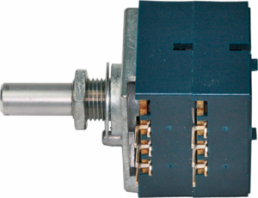 Dual film potentiometer, 10 kΩ, 0.05 W, logarithmisch, solder pin, RK 27112 2 X 10K LOG