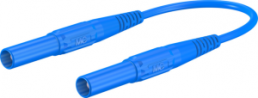 Measuring lead with (4 mm plug, spring-loaded, straight) to (4 mm plug, spring-loaded, straight), 500 mm, blue, PVC, 1.0 mm², CAT III
