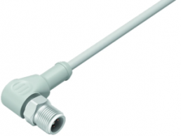 Sensor actuator cable, M12-cable plug, angled to open end, 3 pole, 2 m, PVC, gray, 4 A, 77 3727 0000 20403-0200