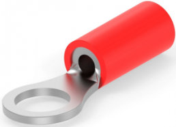 Insulated ring cable lug, 0.3-1.42 mm², AWG 22, 4.82 mm, red