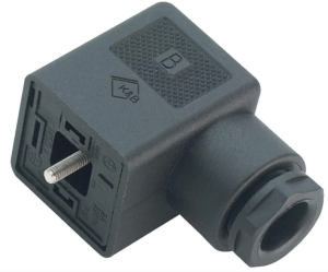Valve connector, DIN shape A, 2 pole + PE, 250 V, 0.34-1.5 mm², 43 1704 004 03