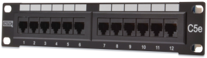 Patch panel, LSA, (W x H x D) 482 x 44 x 109 mm, black, DN-91512U