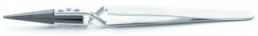 ESD plastic tweezers, uninsulated, antimagnetic, polyvinylidene fluoride, 125 mm, 2AXSVR.SA.1