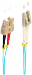 FO duplex patch cable, LC to SC, 10 m, OM3, multimode 50/125 µm