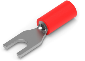 Insulated forked cable lug, 0.26-1.65 mm², AWG 22 to 16, M3.5, red