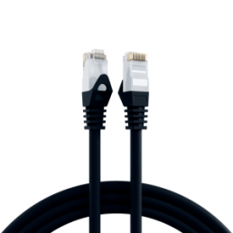 Patch cable, RJ45 plug, straight to RJ45 plug, straight, Cat 6, U/UTP, LSZH, 0.5 m, black