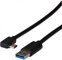 USB 3.2 connection cable, USB plug type C to USB plug type A, 2 m, black