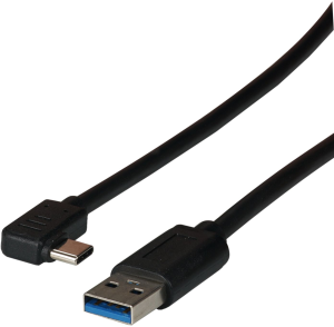 USB 3.2 connection cable, USB plug type C to USB plug type A, 0.5 m, black