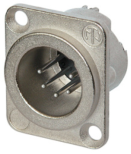 XLR panel plug, 5 pole, silver-plated, 1.0 mm², AWG 18, metal, NC5MD-LX