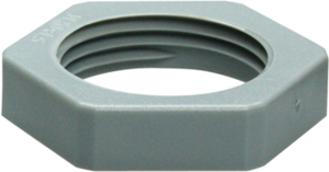 Counter nut, M16, 22 mm, silver gray, 2048760