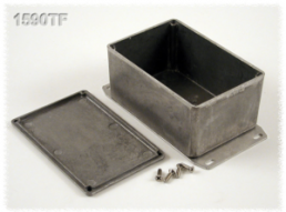 Aluminum die cast enclosure, (L x W x H) 188 x 119 x 56 mm, black (RAL 9005), IP54, 1590DFLBK