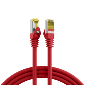 Patch cable, RJ45 plug, straight to RJ45 plug, straight, Cat 6A, S/FTP, LSZH, 30 m, red