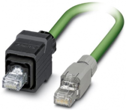 Network cable, RJ45 plug, straight to RJ45 plug, straight, Cat 5e, SF/TQ, PUR, 5 m, green
