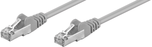 Patch cable, RJ45 plug, straight to RJ45 plug, straight, Cat 5e, SF/UTP, PVC, 1.5 m, gray