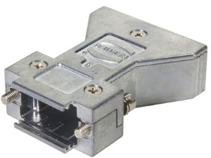 D-Sub connector housing, size: 1 (DE), straight 180°, zinc die casting, silver, 61030012110