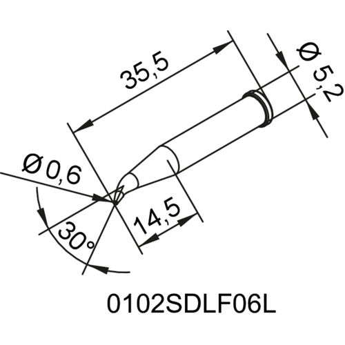 0102SDLF06L/10 Ersa Soldering tips, desoldering tips and hot air nozzles Image 2