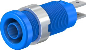 4 mm socket, flat plug connection, mounting Ø 12.2 mm, CAT IV, blue, 66.9850-23