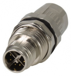 Plug, M12, 8 pole, crimp connection, screw lock/push-pull, straight, 21038811825