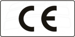 CE symbol, text: "CE", (L x W) 9 x 13 mm, plastic, 8-1768016-0