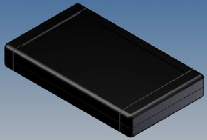 ABS enclosure, battery compartment 2 x AA/1 x 9V, (L x W x H) 160 x 94 x 25 mm, black (RAL 9004), IP54, TB-1B.9