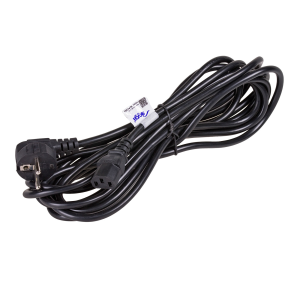 Power cord, Europe, C13-plug, angled on CEE 7/7, straight, black, 5 m