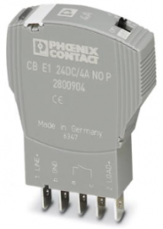 Electronic circuit breaker, 1 pole, E characteristic, 4 A, 24 V (DC), faston plug 5.2 mm, IP30