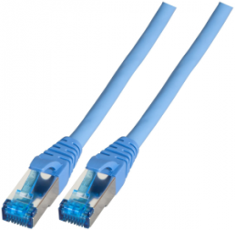 Patch cable, RJ45 plug, straight to RJ45 plug, straight, Cat 6A, S/FTP, LSZH, 0.75 m, blue