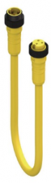 Sensor actuator cable, 7/8"-cable plug, straight to 7/8"-cable socket, straight, 3 pole, 1 m, TPE, yellow, 10 A, 20596