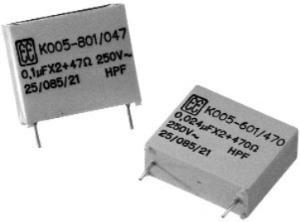 Spark quenching capacitor, 250 V (DC), PCB connection, K005-801/047