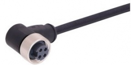 Sensor actuator cable, 7/8"-cable socket, angled to open end, 4 pole, 1.5 m, PUR, black, 21349900496015