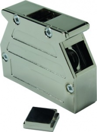 D-Sub connector housing, size: 4 (DC), straight 180°, angled 90°, cable Ø 3 to 7 mm, plastic, shielded, silver, 09670370453