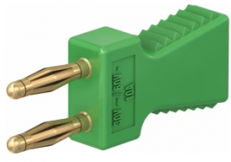 2 mm connector plug, green, KS2-6L/A GRÜN
