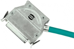 D-Sub connector housing, size: 3 (DB), straight 180°, angled 40°, zinc die casting, silver, 61030010012