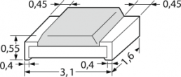 Resistor, thick film, SMD 1206 (3216), 10 mΩ, 0.5 W, ±1 %, RL1206FR-7W0R01L