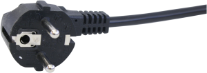 Distributor, Europe, plug type E + F, angled on 2 x C13 jack, straight, H05VV-F3G1.0mm², black, 2.35 m