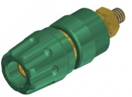 Pole terminal, 4 mm, green, 30 VAC/60 VDC, 35 A, screw connection, gold-plated, PKI 10 A GN AU