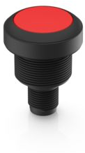 Pushbutton, illuminable, groping, waistband round, red, front ring black, mounting Ø 22.3 mm, 1.10.011.001/0331