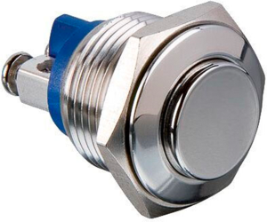 Pushbutton, 1 pole, silver, unlit , 2 A/48 V, mounting Ø 18 mm, IP65, MP0042/3