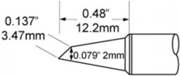 Soldering tip, Hoof shape, (T x L x W) 2 x 12.2 x 2 mm, SFV-DRH420A