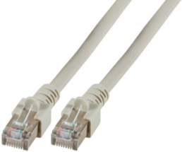 Patch cable, RJ45 plug, straight to RJ45 plug, straight, Cat 5e, SF/UTP, PVC, 0.25 m, gray