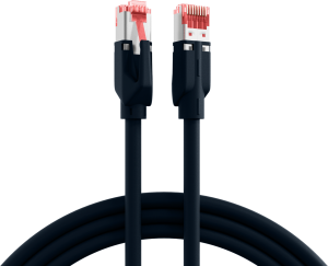 Patch cable, RJ45 plug, straight to RJ45 plug, straight, Cat 7, S/FTP, LSZH, 1.5 m, black